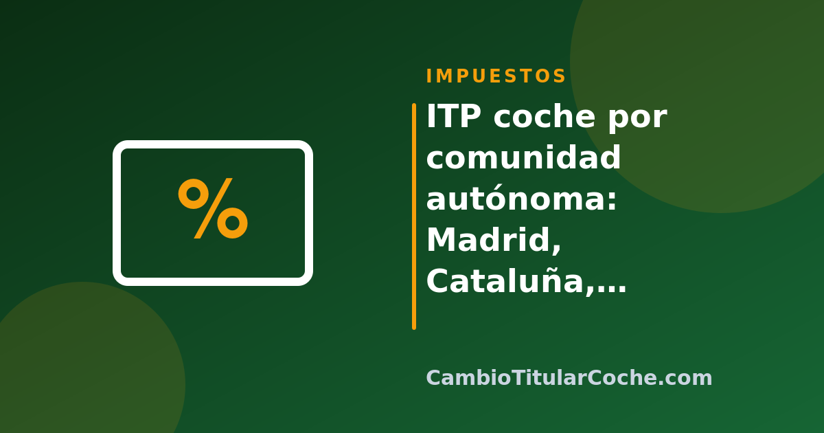 ITP coche por comunidad autónoma: Madrid, Cataluña, Valencia, Galicia y más