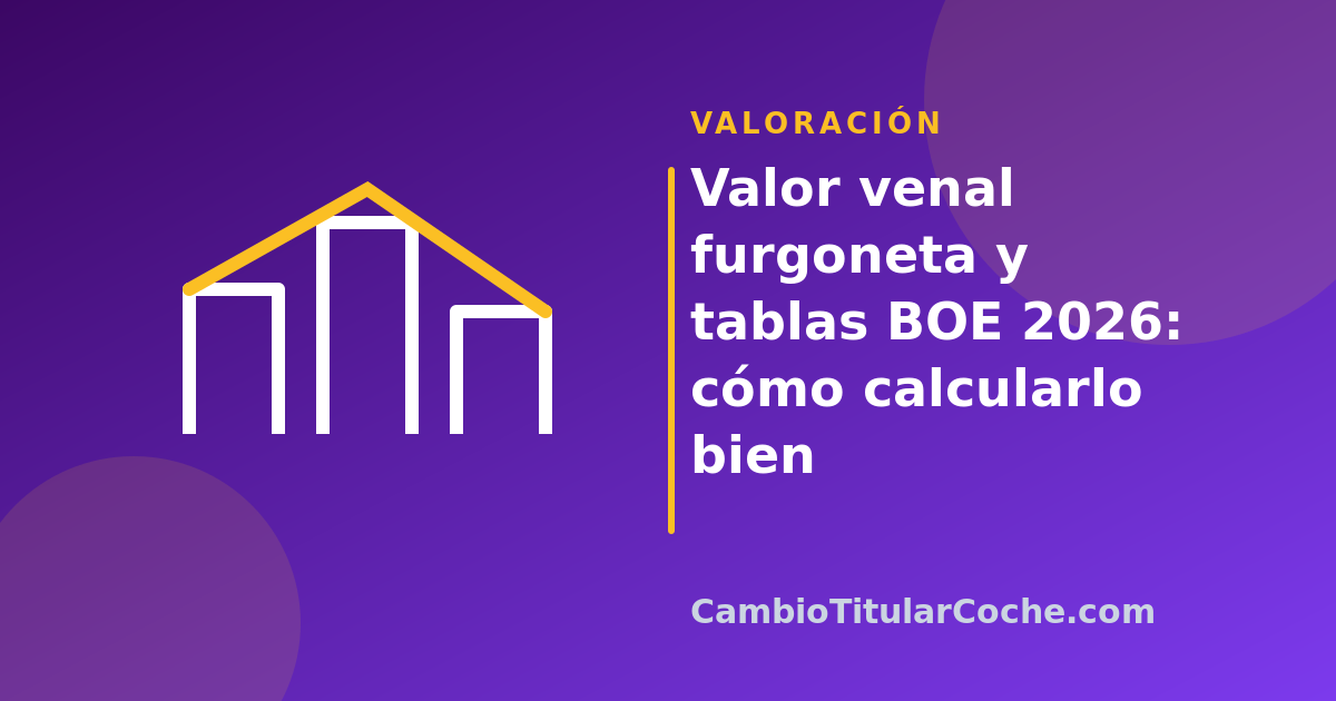 Valor venal furgoneta y tablas BOE 2026: cómo calcularlo bien